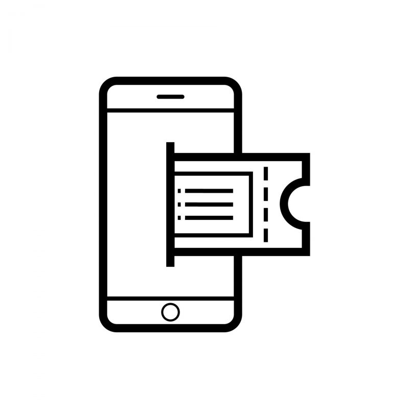 mobile-ticket-digital-icon-design-virtual-ticket-online-illustration-on-white-background-free-vector
