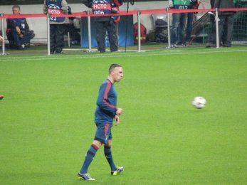 Bayern Mnichov vs Viktoria Plzeň - Franck Ribéry se rozcvičuje