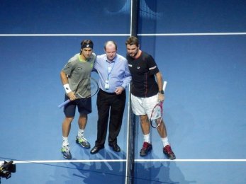 ATP Finále Londýn 2013 - Úvodní úsměvy Ferrera a Wawrinky